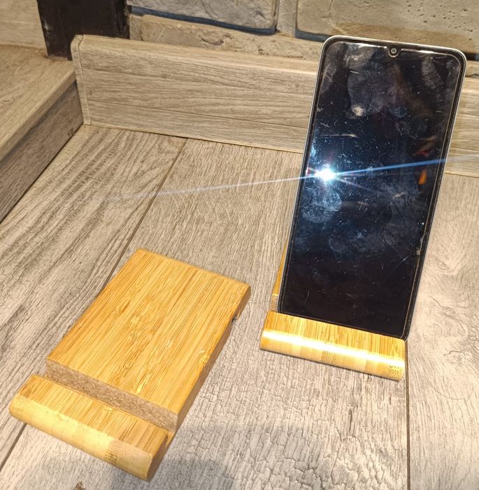 2 x Stojak, Podstawka bambusowa na telefon, tablet