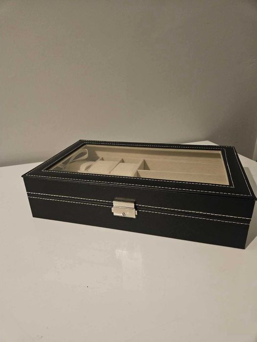 Kuferek szkatułka etui pudełko organizer na zegarki i okulary