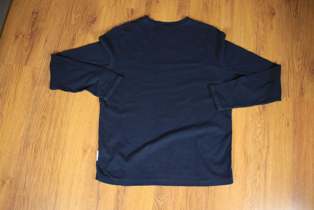Sweter NN07 r. M okrągły dekolt granatowy męski bawełniany cienki