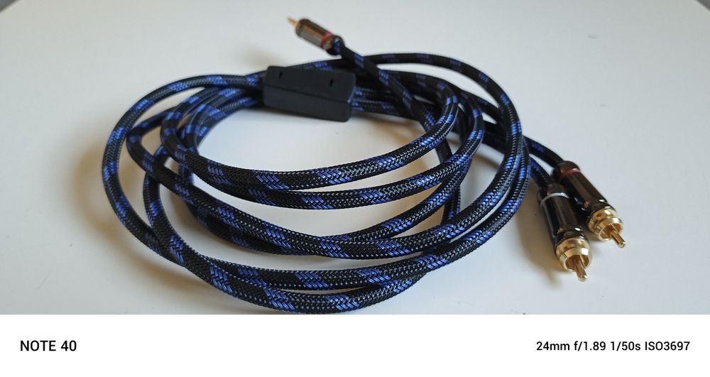 Przewód/kabel AUX, Jack/cinch, długość 2,9m.