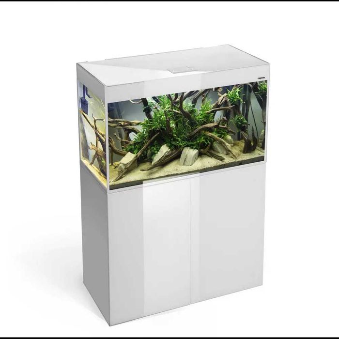 Zestaw Akwarium Glossy 100 Biały 215L + Szafka - Tina Zoo Witkiewicza