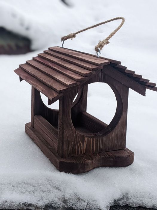 Годівниця, годівничка, декор для саду, дерев'яний декор