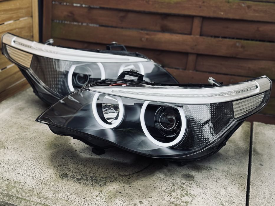 BMW E60 E61 Regeneracja Reflektorów BIXENON Lampy BiLed rIngi LED