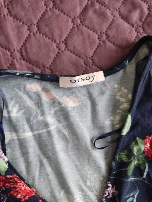 Orsay - sukienka granatowa, w kwiaty, rozm. 40