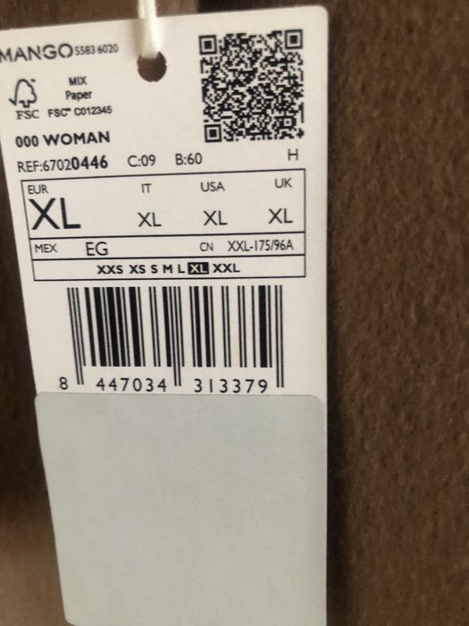 Płaszcz camel xl Mango  nowy