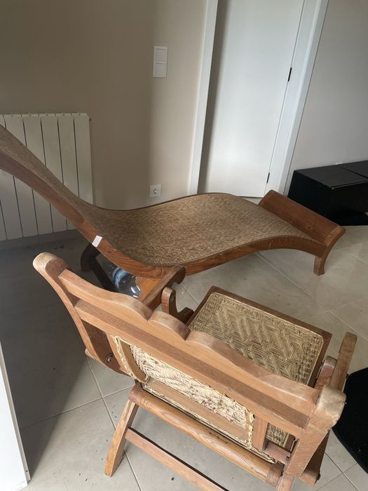 Espreguiçadeira em palhinha