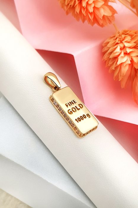 Złota zawieszka sztabka