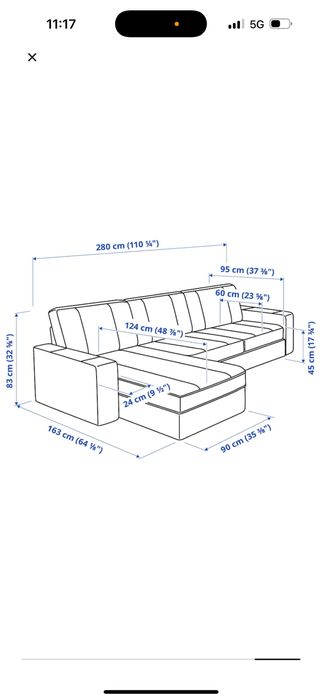Sofá KIVIK Sofá 3 lugares c/chaise longue, Tallmyra brc/pret
