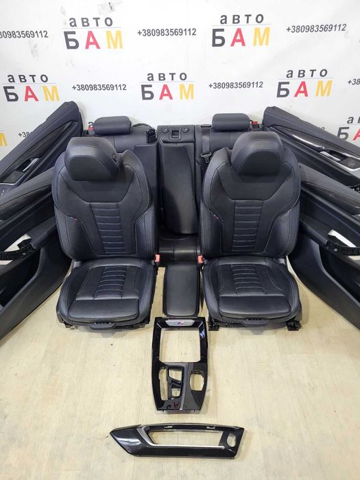 BMW X3 M40 G01 Салон Карбон строчка синя сидіння крісла диван карти дверні