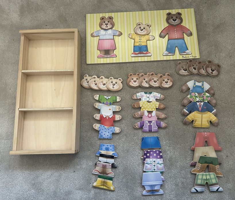 Melissa & Doug – drewniana misiowa układanka, na 3 latka