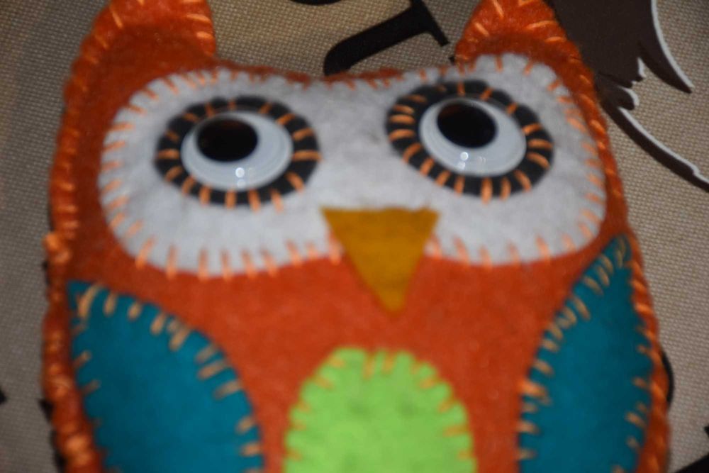Mini maskotka, ręcznie robiona sówka