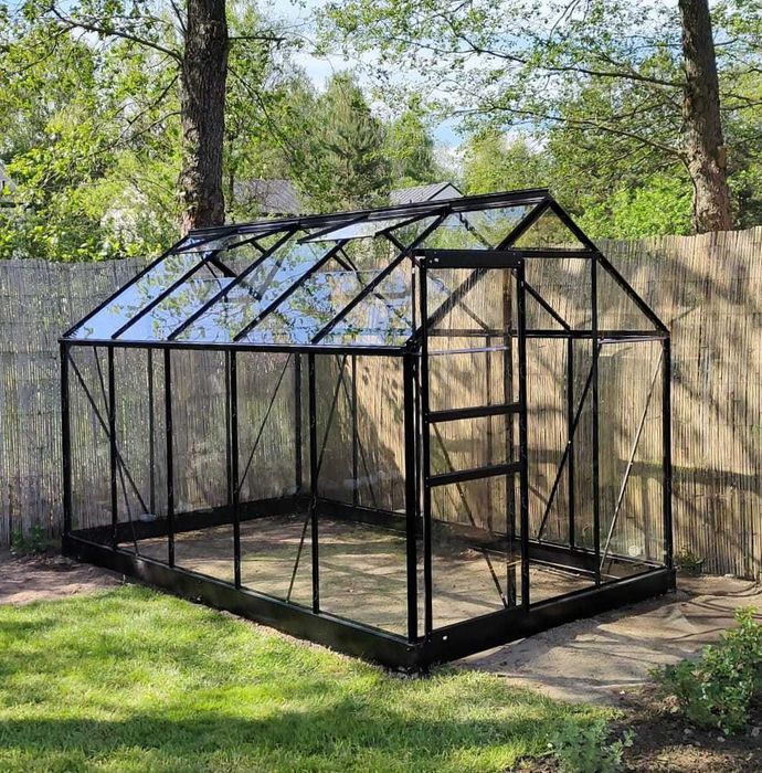 szklarnia ogrodowa czarna 6,3m² szklana