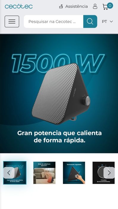 Aquecedor cerâmico portátil cecotec