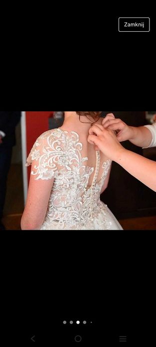 Suknia ślubna, śmietanka, literka A