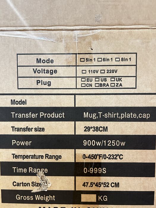 Prença Termica para estampas