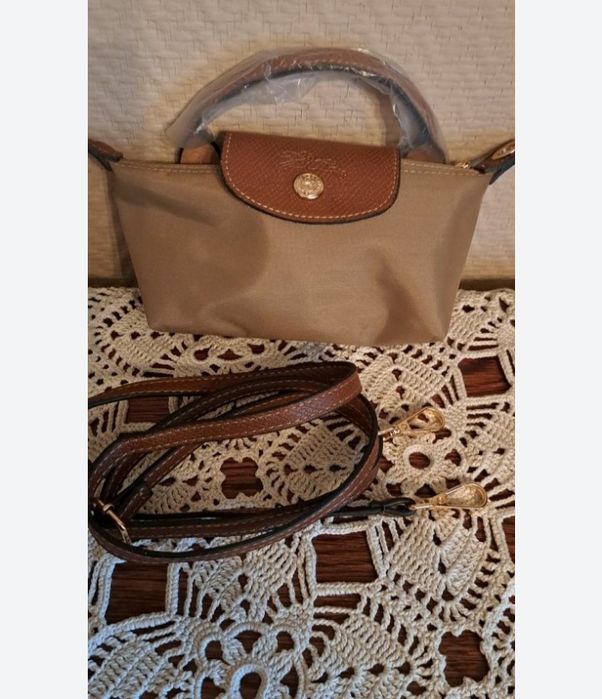 Torebka mini Longchamp jasna Nowa