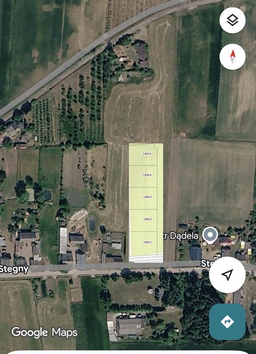 Na sprzedaz 5 działek budowlanych w miejscowości Kiełpin-Stegny