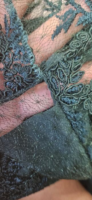 Długa sukienka butelkowa zieleń r. 46