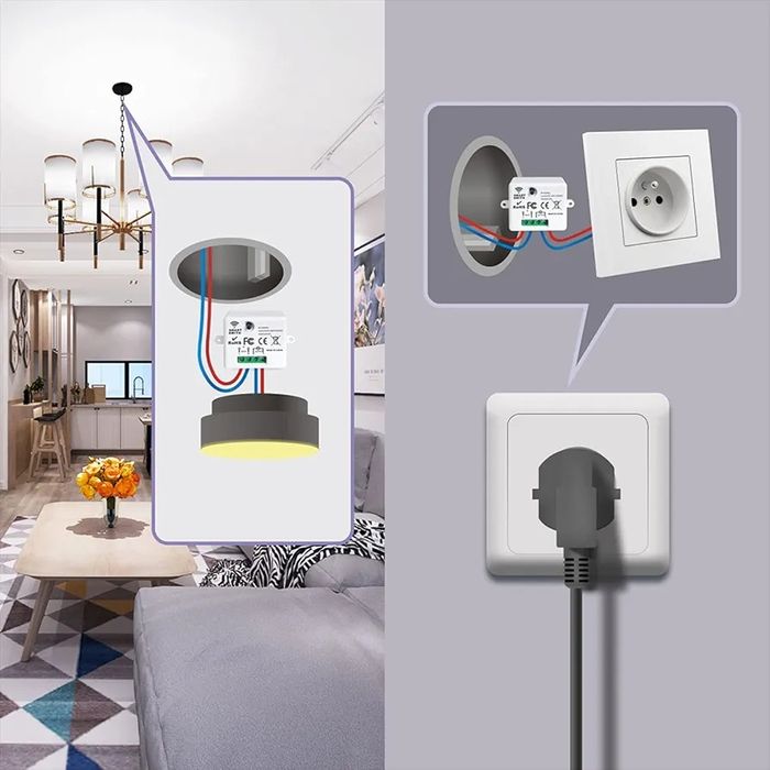Dois Interruptores de luz sem fio inteligente + Switch ( Novo) 433 Mhz