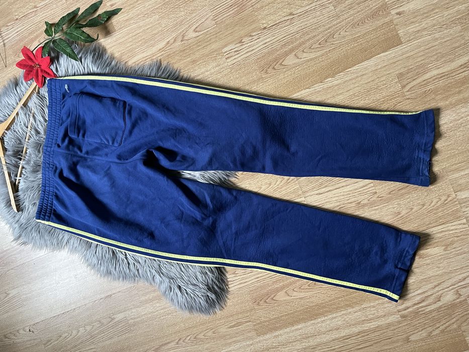 Spodnie Adidas oryginał bawełniane granatowe logo XL