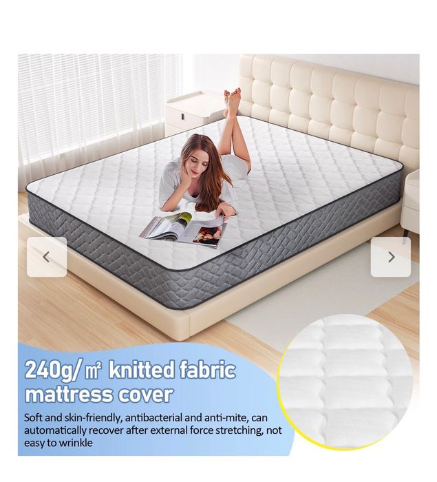Colchão 120x190 com molas ensacadas, espuma viscoelástica, 7 zonas de conforto
