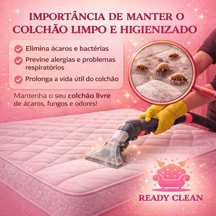 Limpeza higienização sofás colchões tapetes