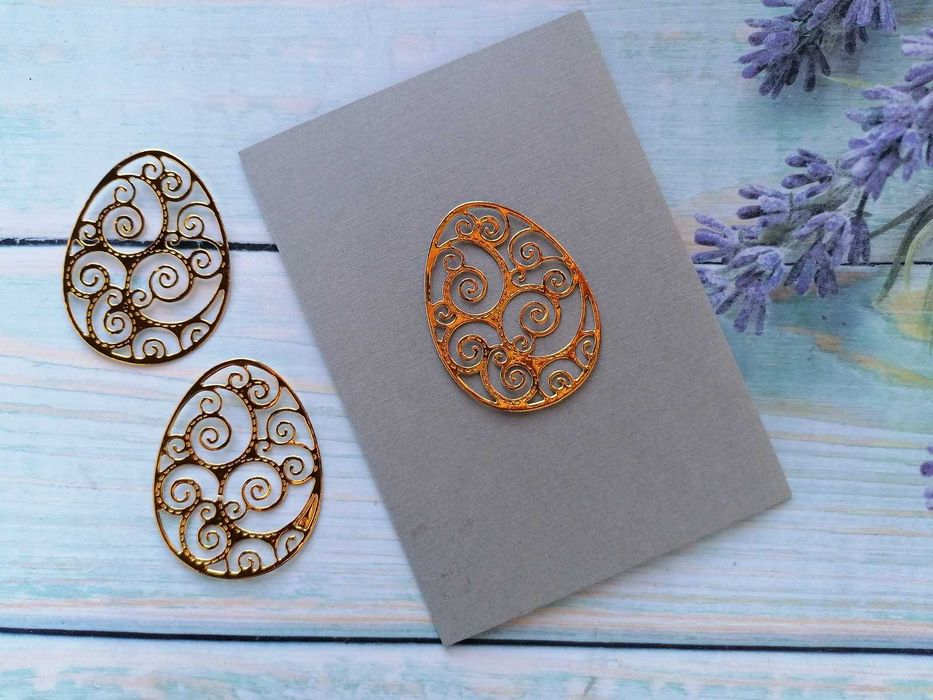 Scrapki złote jajka ażurowe 3szt.