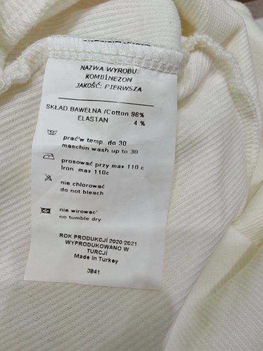 Kombinezon bawełna biały nowy S