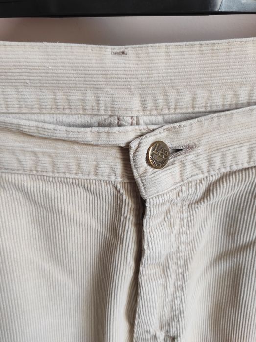 Sztruksy męskie Lee W38 L32 XL kremowe ecru