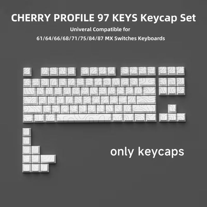 Топографічні кейкапи для клавіатури. Topographic Keycaps