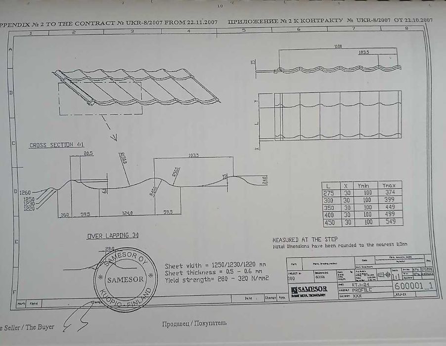 лінія SAMESOR для виробництва металочерепиці/линия для производства металлочерепицы