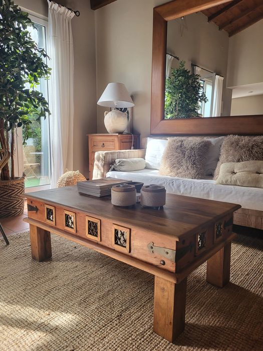 mesa, centro, apoio, ferro forjado, indiano, rustico