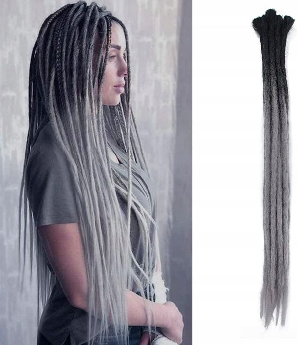 Peruka włosy długie syntetyczne ciemne dredy