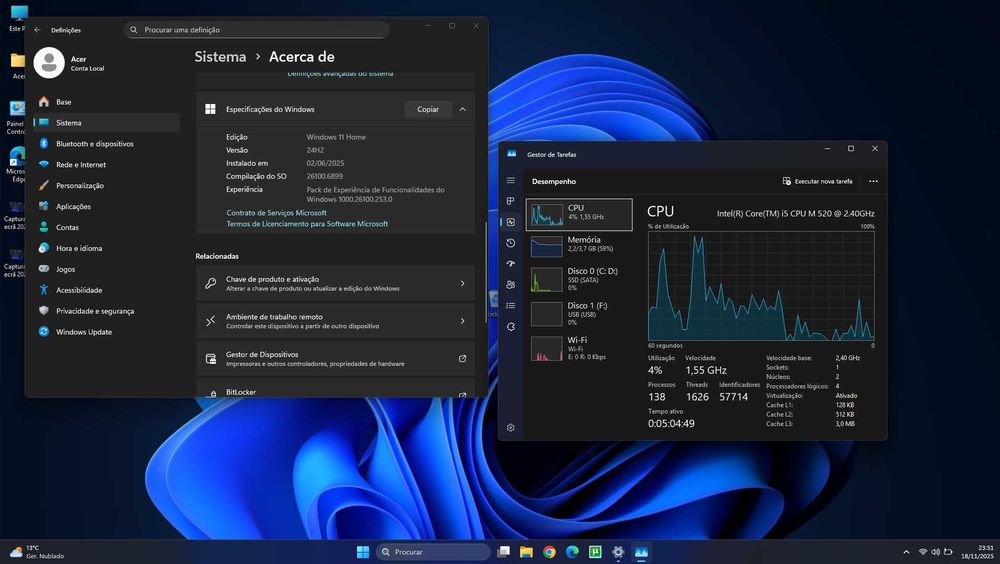Portátil Acer aspire 5742Z - i5 - windows 11