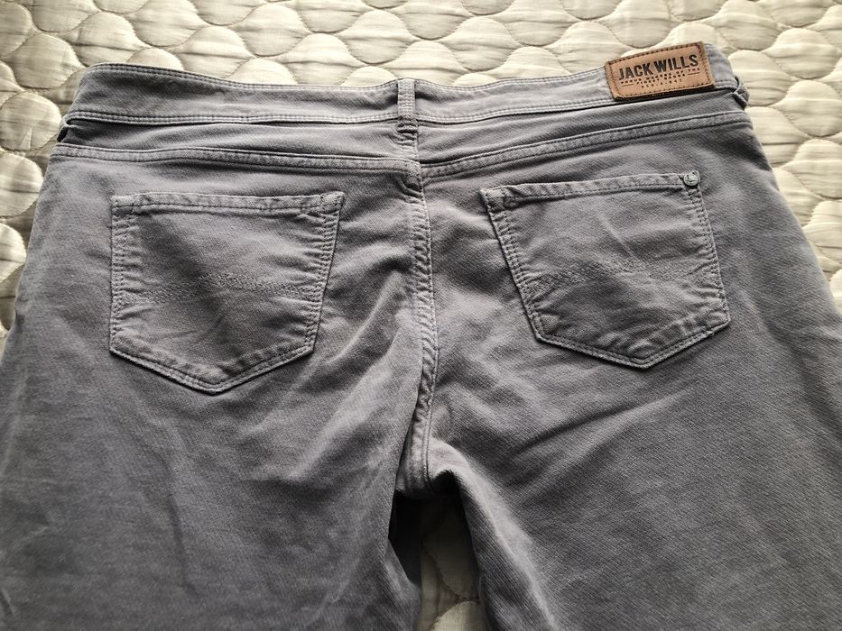 Męskie spodnie Jack Wills – Szare Sztruksy W32 L32