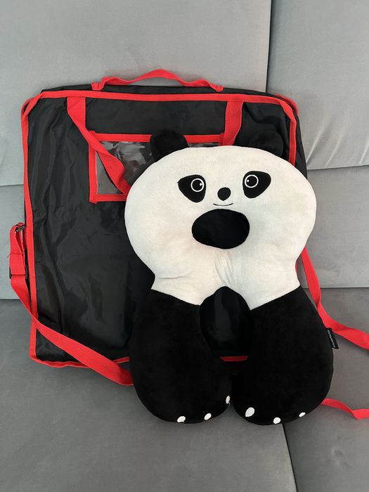 Zestaw podróżny poduszka zagłówek i organizer na fotel samochodowy