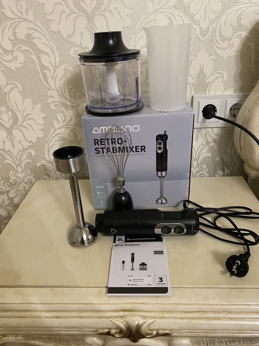 Блендер 3 в 1 AMBIANO Retro Stabmixer(ручний блендер) з Німеччини