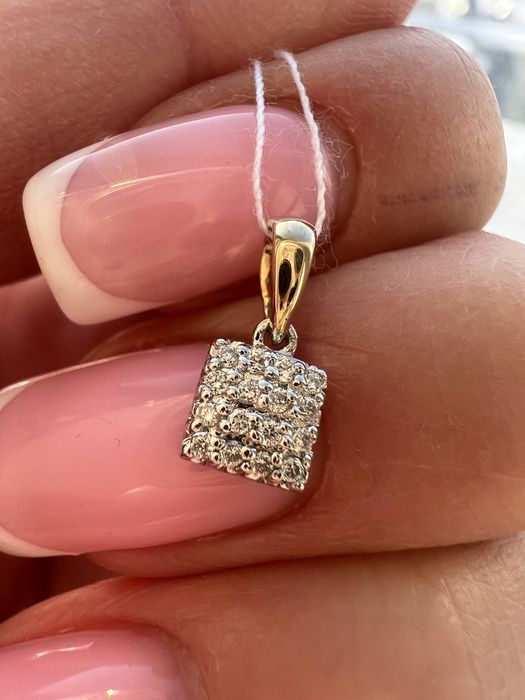 Золотой кулон с бриллиантами желтое и белое золото 585 проба