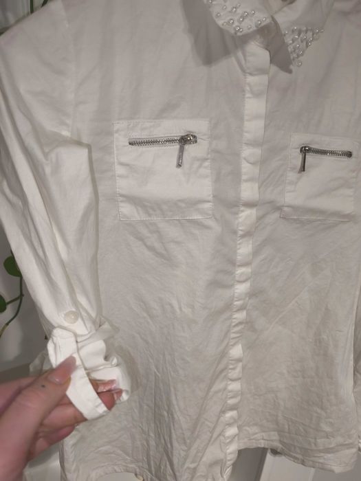 Koszula dziewczęca Reserved kołnierzyk z perełkami