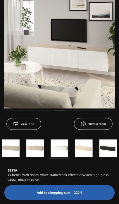 Conjunto móvel sala + móvel tv modelo Bestä - Ikea