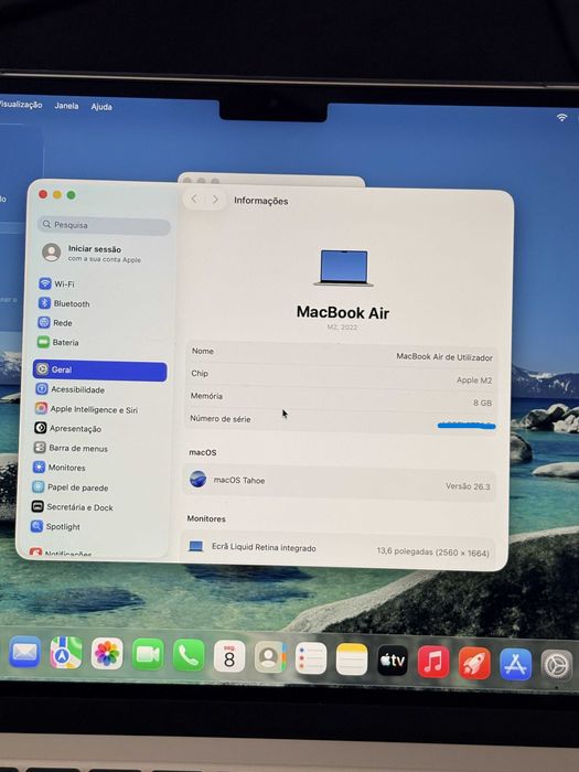 MacBook Air 13,6 M2 Apple IMACULADO (Fatura e Garantia)