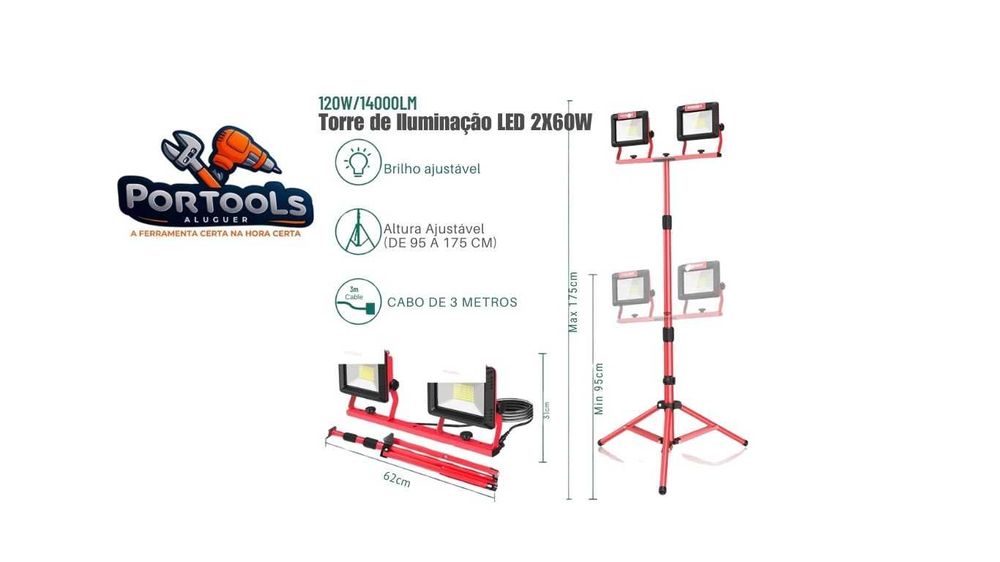 Aluguer Torre de iluminação para construção- Porto