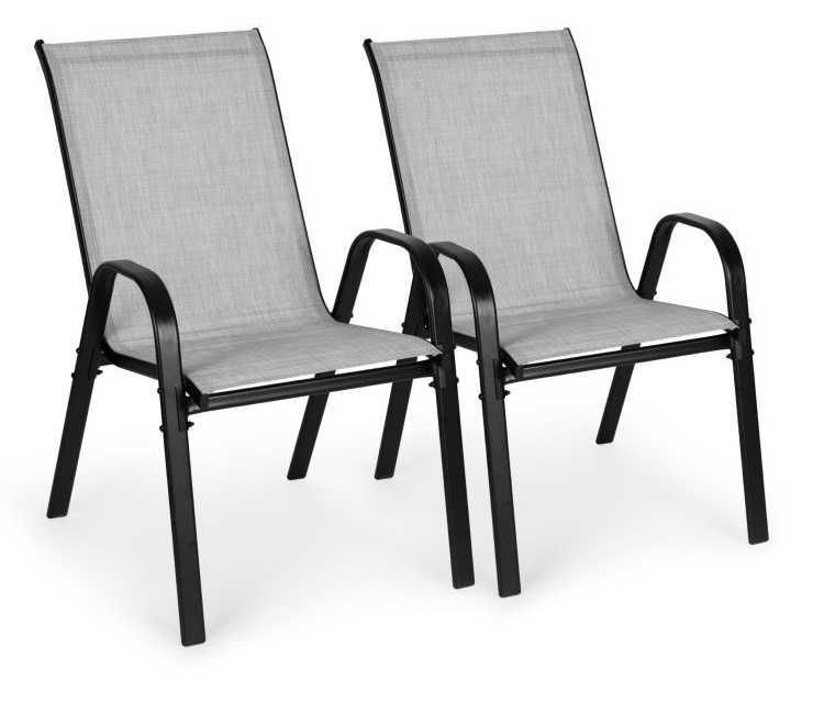 KRZESŁO OGRODOWE uniwersalne całoroczne - komplet 2 szt. JASNOSZARE