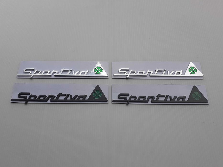 Emblemas Alfa Romeo Trevos Quadrifoglio Verde e centros de jante