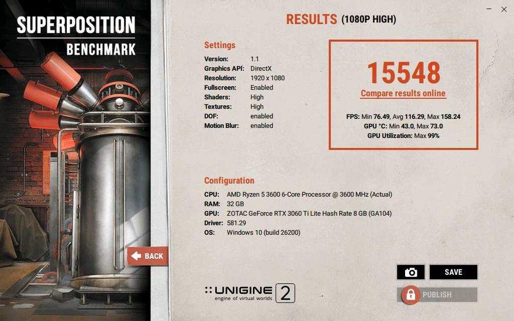 Компактный SFF-ПК RTX 3060 Ti / Ryzen 5 3600 / 32Gb RAM / ssd512gb