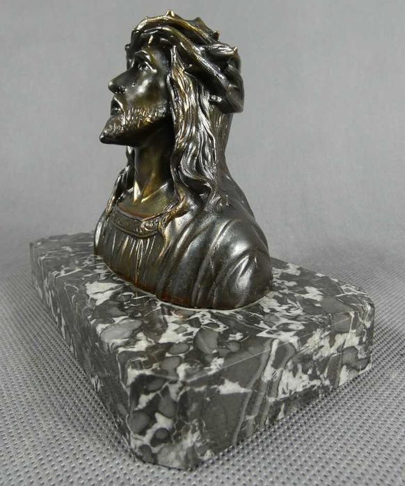 Figura popiersie JEZUS cierniem ukoronowany marmur metal