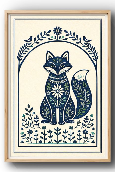 Plakat do kuchni Boho Folk Lis A3 Dekoracja na ściane