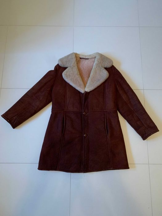 Kożuch długi brązowy stan idealny