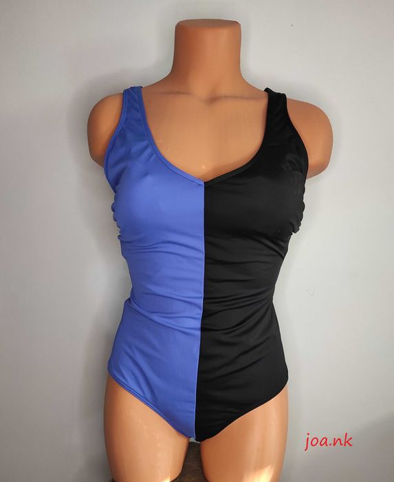 Czarno-niebieski kostium kąpielowy jednoczęściowy Bodyflirt