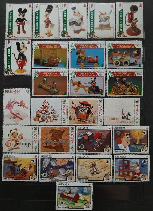 Поштові марки блоки Disney Дісней мультики негашені негашеные марки